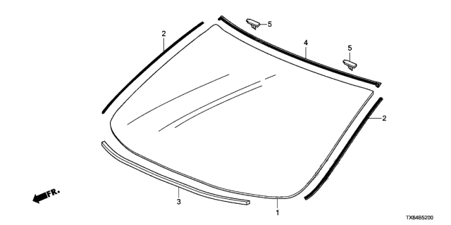 2015 Acura ILX 4 Door TECH KA 5AT Front Windshield Diagram