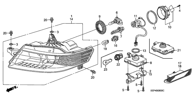 2007 Acura TL Headlight Diagram