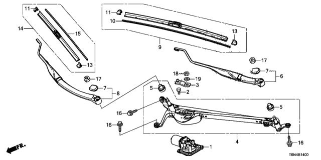 2017 Acura NSX Front Windshield Wiper Diagram