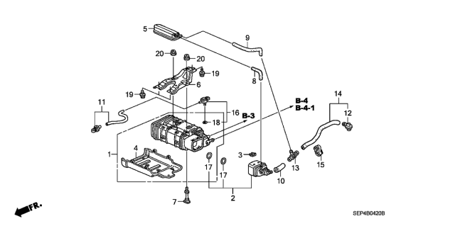 2004 Acura TL 4 Door BASE (NAVIGATION) KA 5AT Canister Diagram