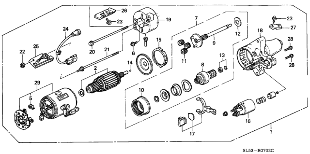 1992 Acura Vigor Planetary Gear Assembly Diagram for 31215-PY3-004