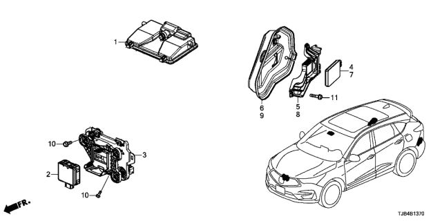 2021 Acura RDX Bsi Radar Right Cover Diagram for 36934-TJB-A01