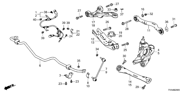 2022 Acura MDX Rear Left Lower Arm B Diagram for 52356-TYA-A12