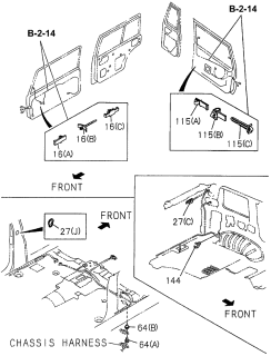 1996 Acura SLX 4 Door 4LS (PREMIUM) KA 4AT Wiring Harness Clips Diagram 2