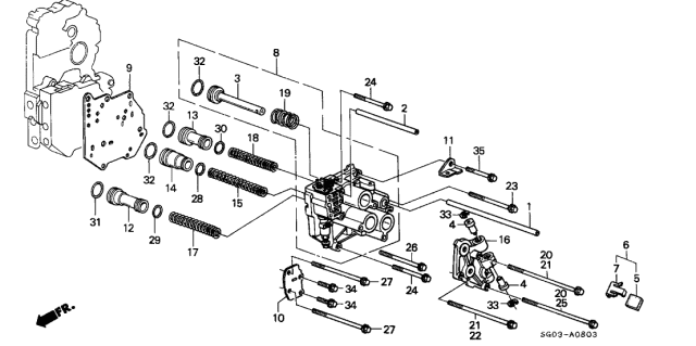 1990 Acura Legend 2 Door L (MOQUETTE) KA 4AT AT Servo Body Diagram