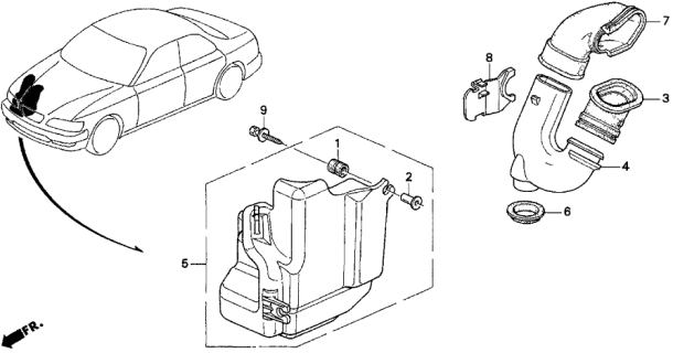 1998 Acura TL 4 Door BAS3.2 KA 4AT Resonator Chamber (V6) Diagram