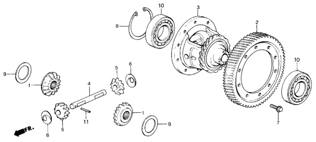 1987 Acura Integra 5 Door LS KA 5MT MT Differential Gear Diagram