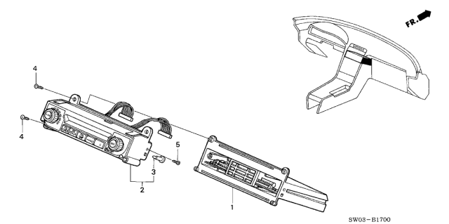 2002 Acura NSX Illumination Assembly, Automatic Air Conditioner (Black) Diagram for 79650-SL0-L01ZA