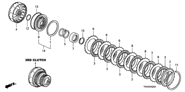 2011 Acura TL Plate, Clutch (2.0MM) Diagram for 22653-RJB-E01