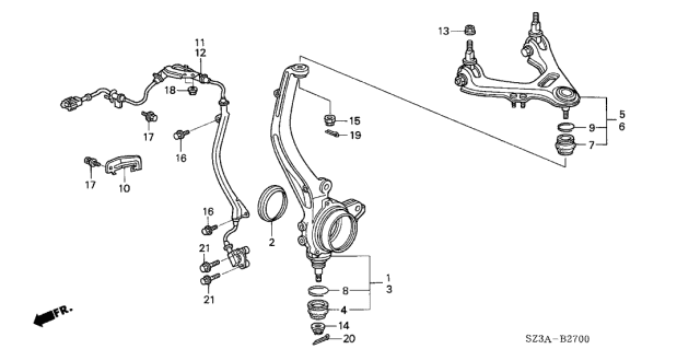 2004 Acura RL 4 Door RL (NAVIGATION) KA 4AT Knuckle Diagram