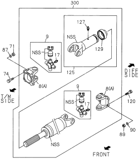 1996 Acura SLX 4 Door 4LS (PREMIUM) KA 4AT Propeller Shaft (Rear) Diagram