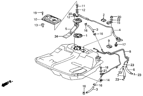 1986 Acura Legend 4 Door LX KA 4AT Fuel Pump Diagram