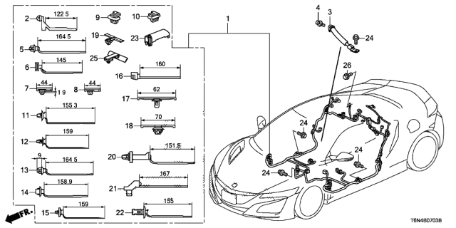2018 Acura NSX Wire Harness, Floor Diagram for 32107-T6N-A21