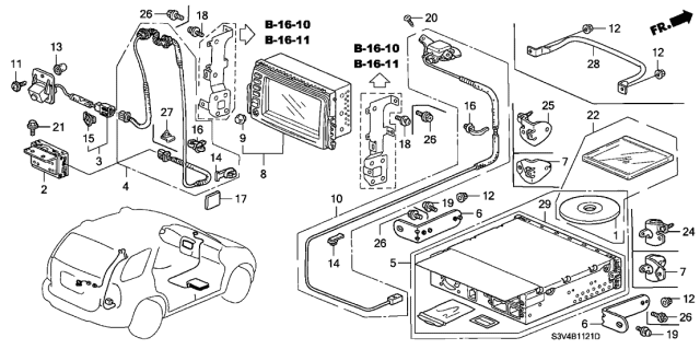 2005 Acura MDX Bracket, Driver Side Navigation Electronic Control Unit Diagram for 39548-S3V-A60