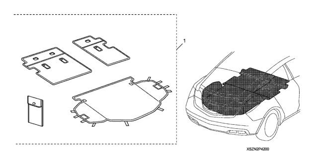 2010 Acura ZDX 5 Door TECH KA 6AT Cargo Liner Diagram