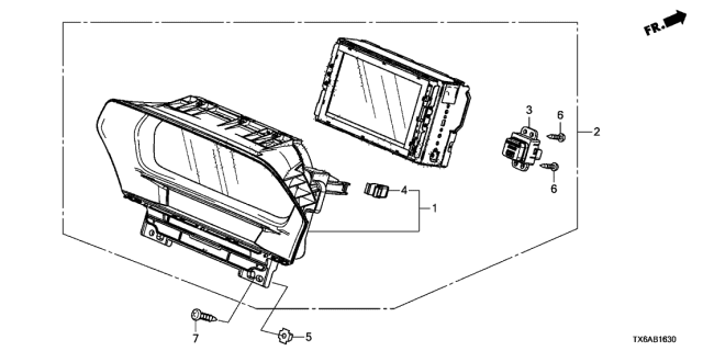 2020 Acura ILX Front Display, Imid Diagram for 39710-TX6-A31RM