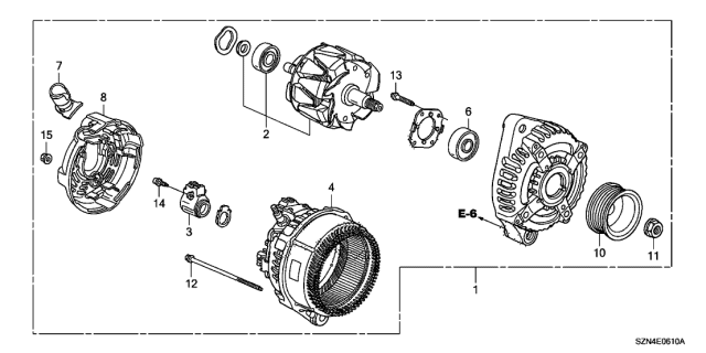 2013 Acura ZDX 5 Door ZDX KA 6AT Alternator (DENSO) Diagram