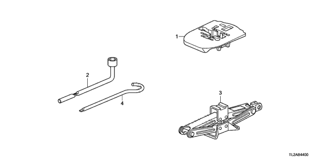 2013 Acura TSX 4 Door TSX V6 KA 5AT Tools - Jack Diagram