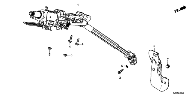 2019 Acura RDX Cover, Steering Joint Diagram for 53321-TJB-A01