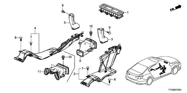 2014 Acura RLX 4 Door TECH (HYBRID) KA DCT Duct Diagram