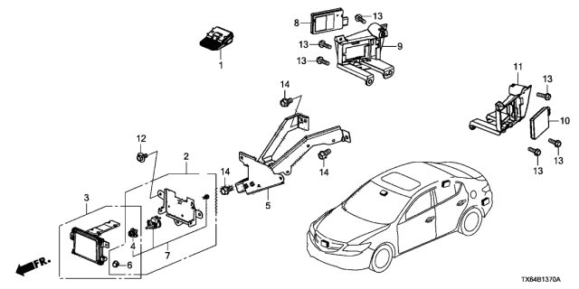 2017 Acura ILX Radar Sub-Assembly Diagram for 36802-TX6-A03