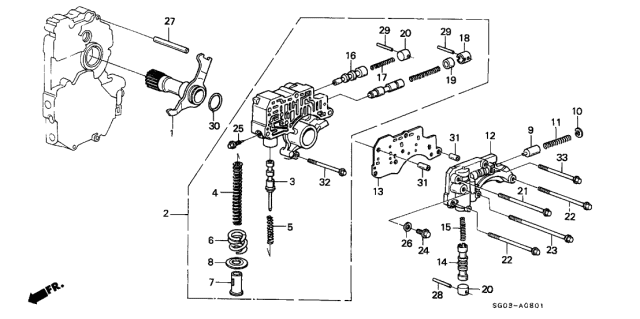 1990 Acura Legend 2 Door STD KA 4AT AT Regulator Diagram