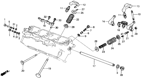 1988 Acura Legend Valve - Rocker Arm (Rear) Diagram