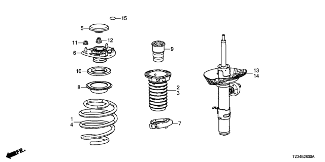 2020 Acura TLX Front Spring Rubber Diagram for 51684-T2A-A02