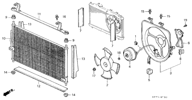 1997 Acura Integra A/C Condenser Diagram