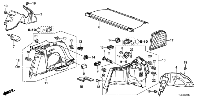 2014 Acura TSX Side Lining Diagram