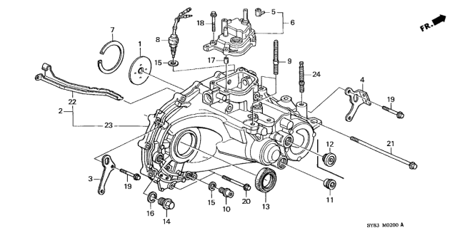 1998 Acura CL Cover, Shift Arm Diagram for 21520-P0S-010