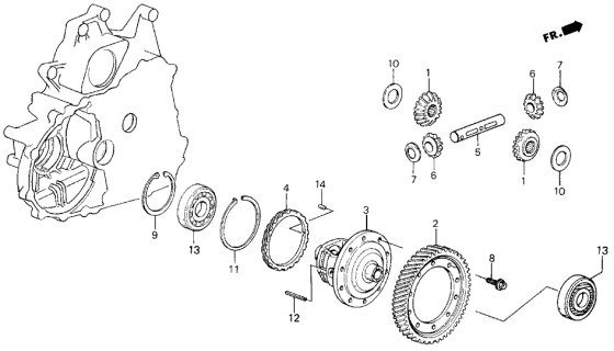 1986 Acura Integra Bearing, Radial Ball (6208) Diagram for 96100-62083-00