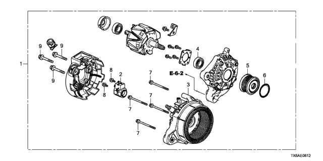 2021 Acura ILX 4 Door 24TECH (A-SPEC) KA DCT Alternator (DENSO) Diagram