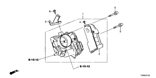 2016 Acura ILX 4 Door TECH (PLUS A-SPEC) KA DCT Throttle Body (2.4L) Diagram