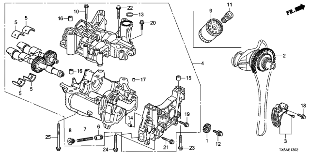 2021 Acura ILX 4 Door 24TECH (A-SPEC) KA DCT Oil Pump Diagram