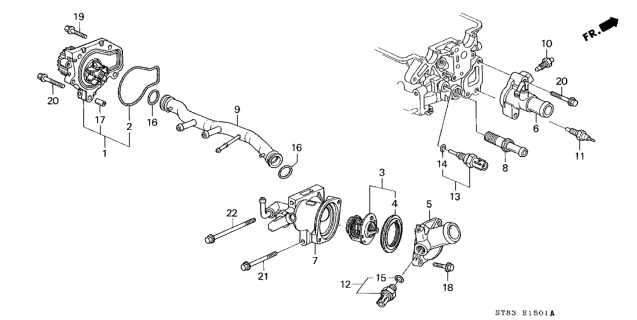 1995 Acura Integra Connecting Pipe Diagram for 19505-P72-A00