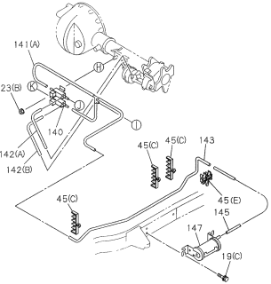 1997 Acura SLX 4 Door 4XS (BASE) KA 4AT Vacuum Tank Diagram
