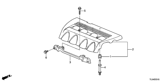 2012 Acura TSX 5 Door TECH KA 5AT Engine Cover Diagram