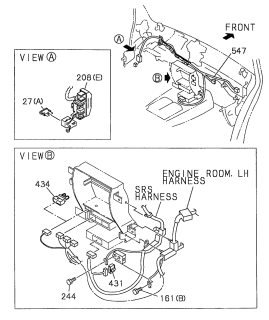 1999 Acura SLX 4 Door 4LS (PREMIUM) KA 4AT Wire Harness (SRS) Diagram