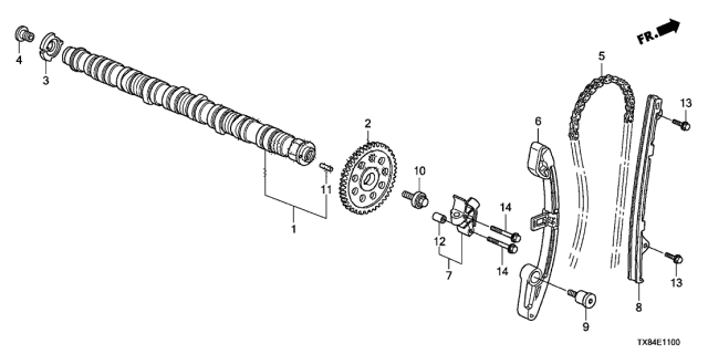 2014 Acura ILX Hybrid Slider, Cam Chain Tensioner Diagram for 14512-RW0-000