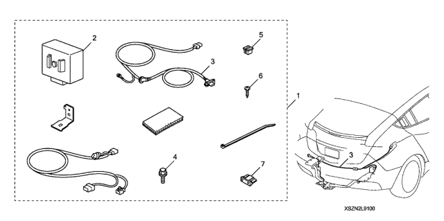 2011 Acura ZDX 5 Door ADV KA 6AT Trailer Hitch Harness Diagram