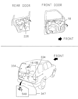 1996 Acura SLX 4 Door 4LS (PREMIUM) KA 4AT Wiring Harness (Door - Tailgate) Diagram