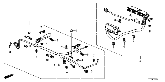 2019 Acura MDX 5 Door TECH (HYBRID (AWD)) KA DCT IPU Harness Diagram
