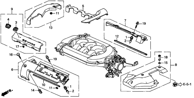 1998 Acura CL 2 Door BAS3.0 KL 4AT Intake Manifold Cover Diagram