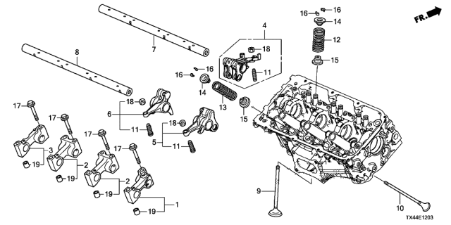 2018 Acura RDX 5 Door TECH (2WD) KA 6AT Valve - Rocker Arm (Rear) Diagram