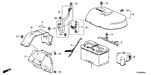 2021 Acura TLX Cable Assembly Diagram for 32600-TGV-A00