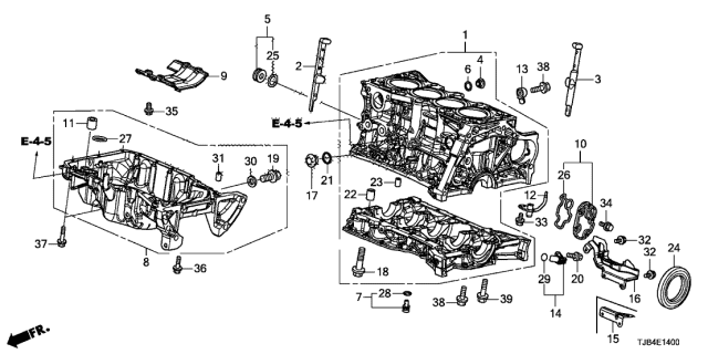 2019 Acura RDX Oil Pan Assembly Diagram for 11200-6B2-A00