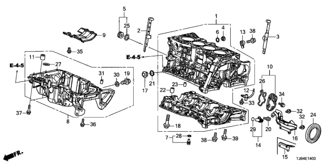 2019 Acura RDX Cylinder Block - Oil Pan Diagram