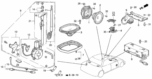 1993 Acura Vigor Screw-Washer (4X16) Diagram for 93892-04016-08