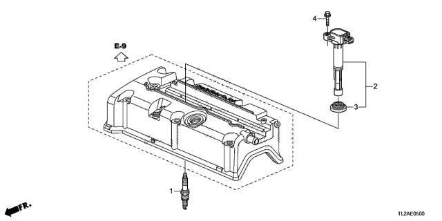 2014 Acura TSX Rubber Seal Diagram for 30522-RGA-004